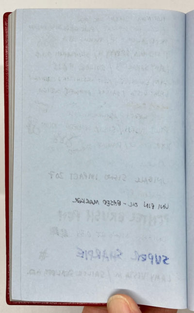 smythson notebook fountain pen test back of page