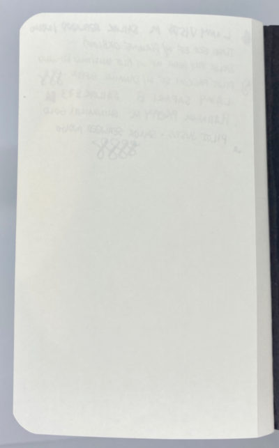 louise carmen notebook plain page pen test back of page