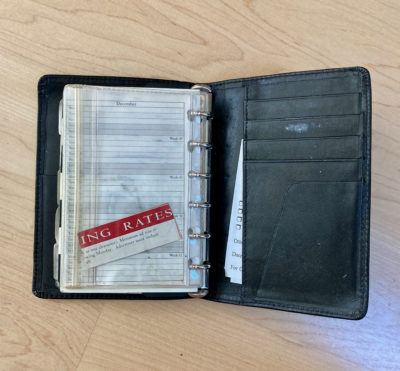 pocket filofax leather binder