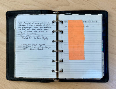 pocket filofax commonplace book