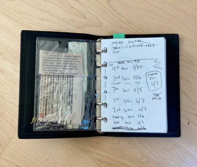 notes in pocket filofax