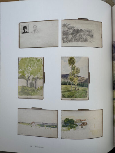 egon schiele watercolor and drawings in sketchbook