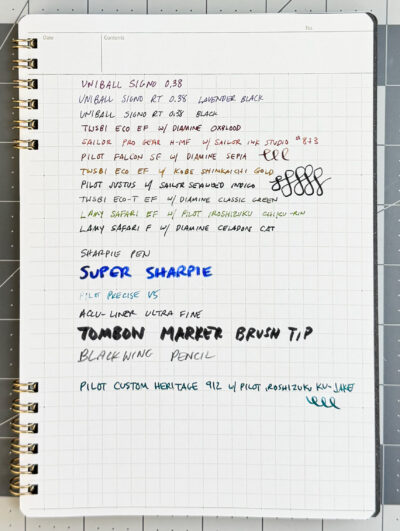 Logical Prime notebook A5 pen tests front of page