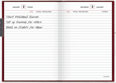 at a glance standard diary daily planner layout