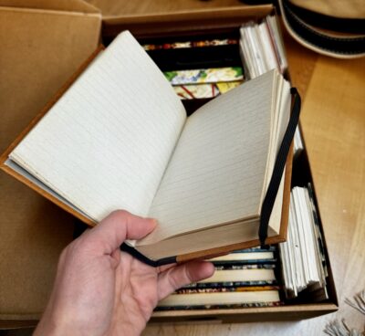 open journal with blank pages