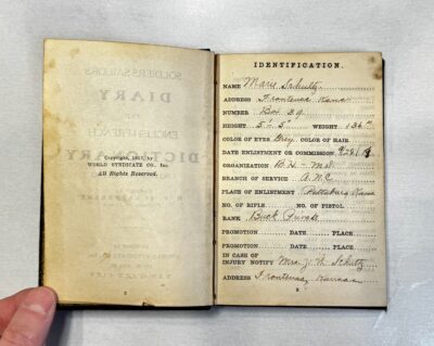 solider sailor diary identification page