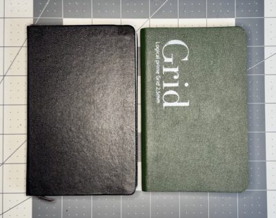 logical prime a6 slim grid notebook exterior vs moleskine
