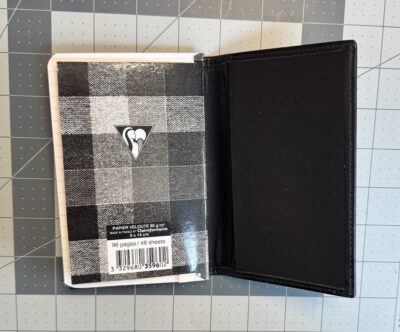 clairefontaine pocket notebook in coach leather passport cover