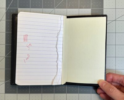clairefontaine pocket notebook cut to fit in coach leather passport cover