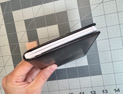 clairefontaine pocket notebook in coach leather passport cover