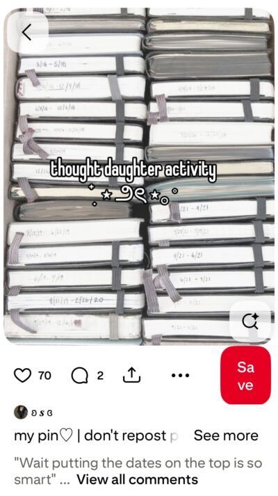 Pinterest meme based on notebook stories image