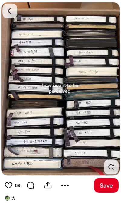 Pinterest meme based on notebook stories image