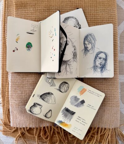 moleskine sketchbooks with drawings