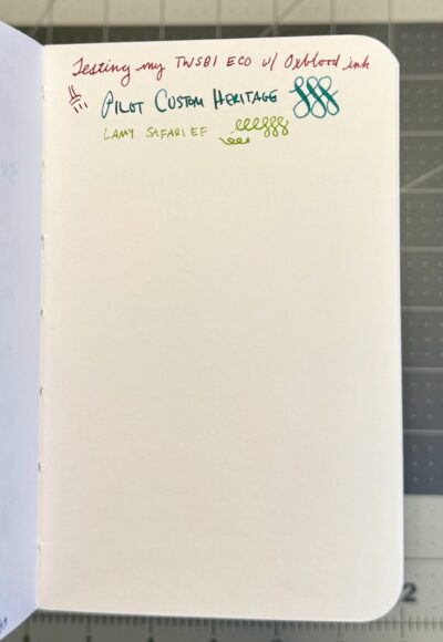 fountain pen test in stillman and birn alpha sketchbook